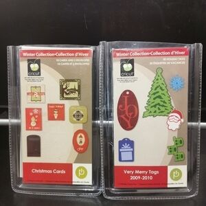 2 Cricut winter collection Christmas cards and very Merry tags